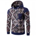 Hooded Acasalho Men's Casual Printed Abstract Vintage Casual