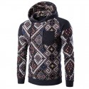 Hooded Acasalho Men's Casual Printed Abstract Vintage Casual