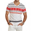 Camiseta V Masculina Branca Malha Fria Casual Moda SWAG em Algodão