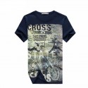 Camiseta Estampada CROSS Masculina Casual Básica Manga Curta