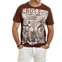 Camiseta Estampada CROSS Masculina Casual Básica Manga Curta