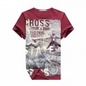 Camiseta Estampada CROSS Masculina Casual Básica Manga Curta