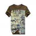 CROSS Men's Casual Short Sleeve Printed T-Shirt