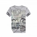 Camiseta Estampada CROSS Masculina Casual Básica Manga Curta