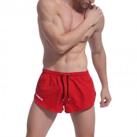 Men's Short Red Sexy Beach Shorts With Lining