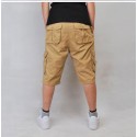 Men's Casual Military Loose Shorts with Wide Pockets on the Side