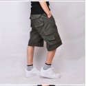 Men's Casual Military Loose Shorts with Wide Pockets on the Side