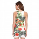 Vestido Floral Tropical Feminino Curto Branco Verão