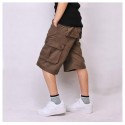 Men's Casual Military Loose Shorts with Wide Pockets on the Side