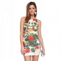 Tropical Floral Dress Women's Short Summer White