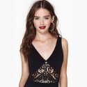 Black Lace Dress With Plunging Neckline