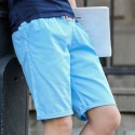 Men's Basic Bermuda Casual Short Solid Color Fine Knit