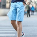 Men's Basic Bermuda Casual Short Solid Color Fine Knit