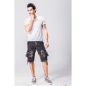 Men's Short Sleeve Printed Fashion Letters and Handbags