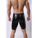 Short Masculino Couro Falso Preto Casual Sexy Moda Praia