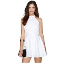 Vestido Branco Elegante Formal Curto Império