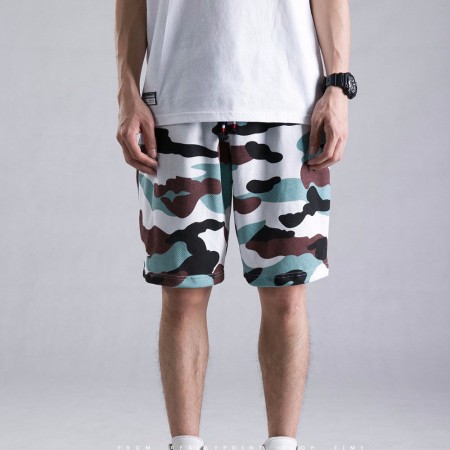 Short Masculino Camuflagem Militar Casual Colorido