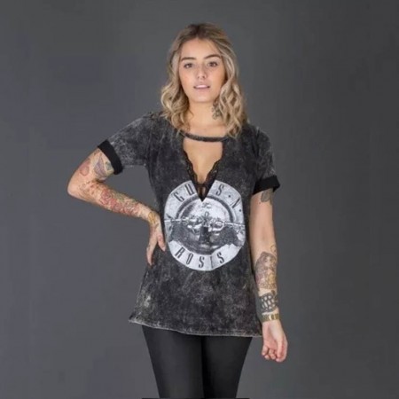 blusas estilo rock feminina