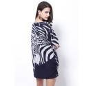 Vestido Estampado Listrado Zebra Manga Longa