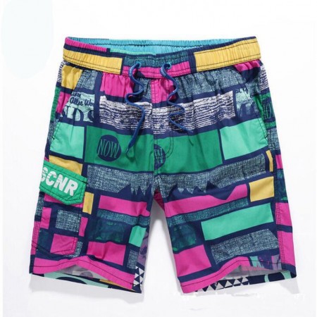 Men's Short Print Colored Fashion Beach Casual Sun