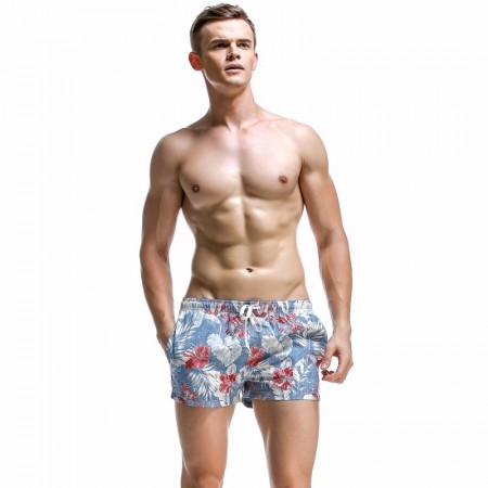 Short Masculino Curto Floral Estampado Confortável Moda Praia Verão