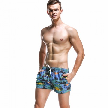 Short Masculino Curto Floral Estampado Confortável Moda Praia Verão