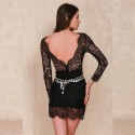 Lace Dress Black Classic Long Sleeve with Strap Awards