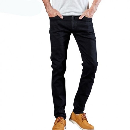 Calças Jeans Masculinas Preta Elástica Slim Moda Casual