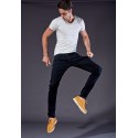 Calças Jeans Masculinas Preta Elástica Slim Moda Casual