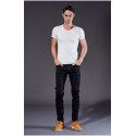 Men's Casual Jeans Black Elastic Slim Casual Fashion