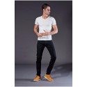 Calças Jeans Masculinas Preta Elástica Slim Moda Casual