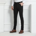 Men's Modern Executive Pants Black Elegant Pattern