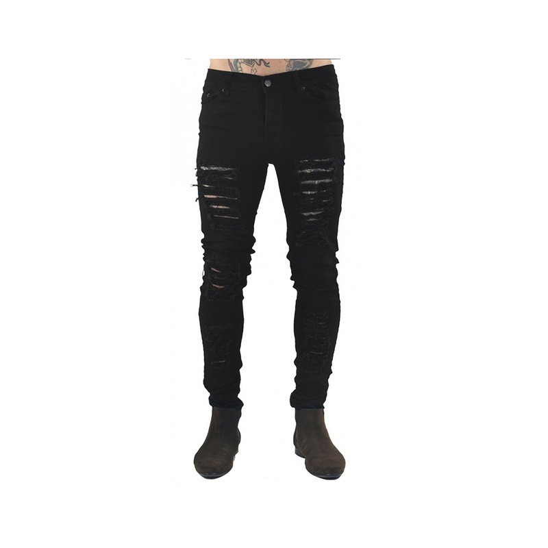 calça slim rasgada