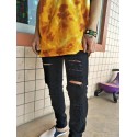 Black Slim Men's Slippery Fashion Skinny Pop Rocky Style Cute