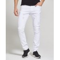 Calça Slim Branca Masculina Rasgada Moda Casual Casual Bonita