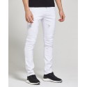 Calça Slim Branca Masculina Rasgada Moda Casual Casual Bonita