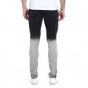 Men's Slim Black Trousers in Degrade Torn Skinny Knee