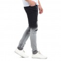 Men's Slim Black Trousers in Degrade Torn Skinny Knee