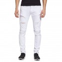 Calça Jeans Masculina Slim Fit Branca Jeans Rasgada Skinny