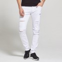 Calça Jeans Masculina Slim Fit Branca Jeans Rasgada Skinny