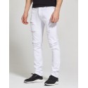 Calça Jeans Masculina Slim Fit Branca Jeans Rasgada Skinny