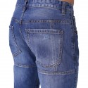 Calça Jeans Masculina Rasgada Casual Azul Slim Moda Urbana