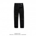 Slim Slim Jeans Scratch and Zipper Casual Men's Knee Zipper