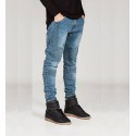 Calça Jeans Masculina Slim Fit Jovem Play Festa Balada Relevo