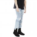 Calça Jeans Masculina Slim Fit Jovem Play Festa Balada Relevo