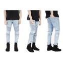 Calça Jeans Masculina Slim Fit Jovem Play Festa Balada Relevo