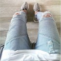 Calça Jeans Masculina Slim Fit Jovem Play Festa Balada Relevo