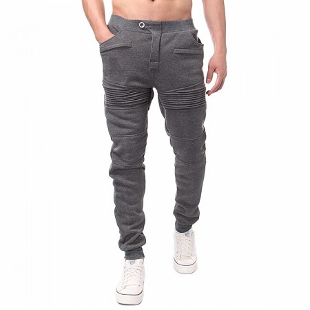 Calça Casual Masculina Cinza Treinos Academia com Bolsos