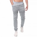 Calça Casual Masculina Cinza Treinos Academia com Bolsos