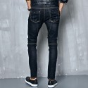 Calça Jeans Masculina Elástica Rasgos Desgastes Moda Jovens